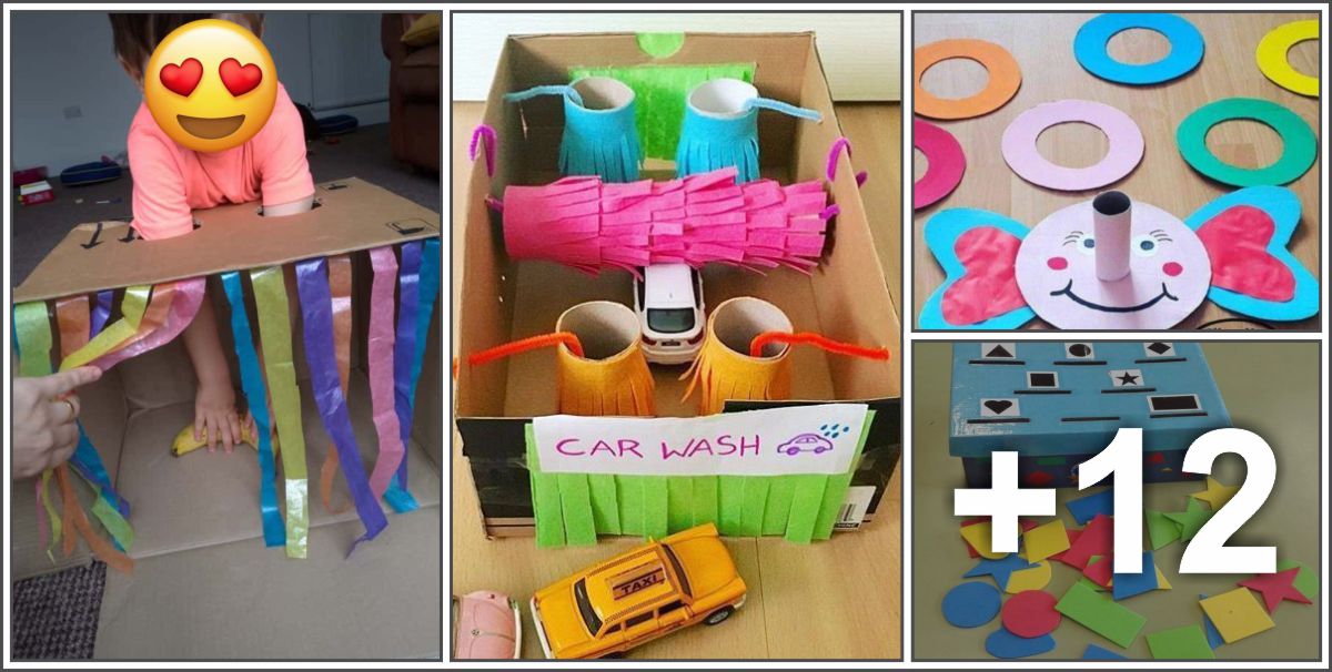 16 Ideas with cardboard for children